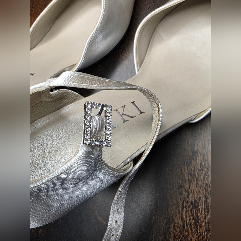 Elegant Satin White Cream Heels